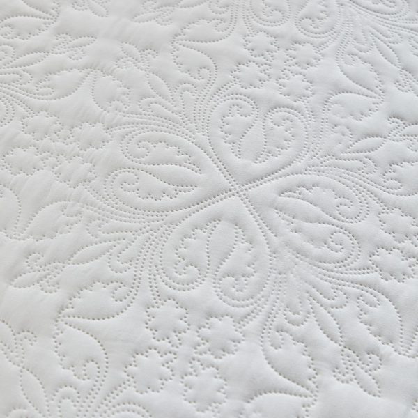 Ruffled quilted comforter set.