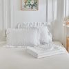 Ruffled quilted comforter set.