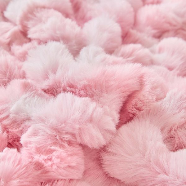 Pink tie-dye plush duvet cover set