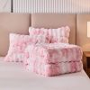 Pink tie-dye plush duvet cover set