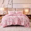 Pink tie-dye plush duvet cover set