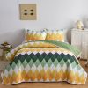 Geometric diamond patchwork duvet cover set