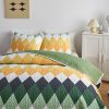 Geometric diamond patchwork duvet cover set