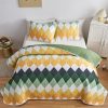 Geometric diamond patchwork duvet cover set