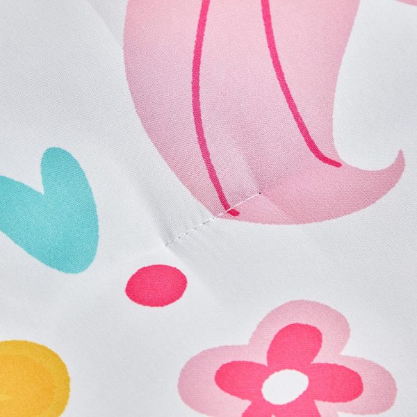 Pink Unicorn Rainbow and Floral Print Set