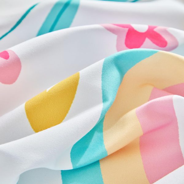 Pink Unicorn Rainbow and Floral Print Set