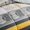Geometric striped print bedding set