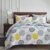 Colorful abstract circle print bedding set