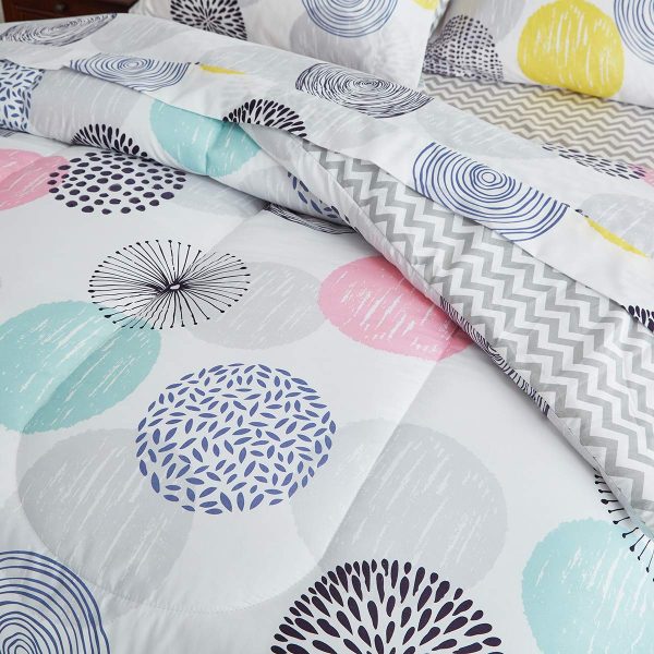 Colorful abstract circle print bedding set