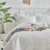 Grey ruffled quilted duvet set