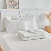 Grey ruffled quilted duvet set
