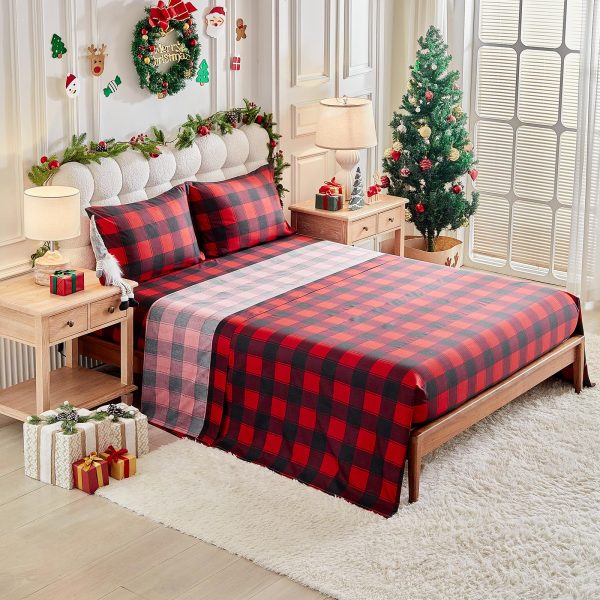 Christmas reindeer and snowflake print bedding set