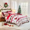 Christmas tree and snowflake pattern microfiber set