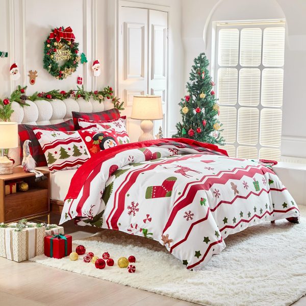 Christmas tree and snowflake pattern microfiber set