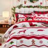 Christmas tree and snowflake pattern microfiber set