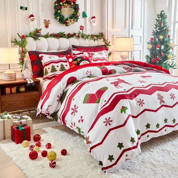 Christmas tree and snowflake pattern microfiber set