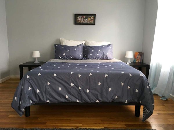 Gray geometric triangle print suit