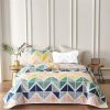 Modern patchwork striped duvet cover set