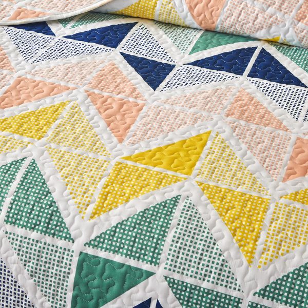 Modern patchwork striped duvet cover set