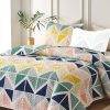 Modern patchwork striped duvet cover set