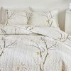 Delicate branch and yellow bud print duvet cover set