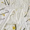 Delicate branch and yellow bud print duvet cover set