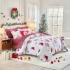 Snowflake Red Truck and Printed Christmas Quilt Set