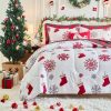 Snowflake Red Truck and Printed Christmas Quilt Set