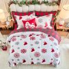 Snowflake Red Truck and Printed Christmas Quilt Set