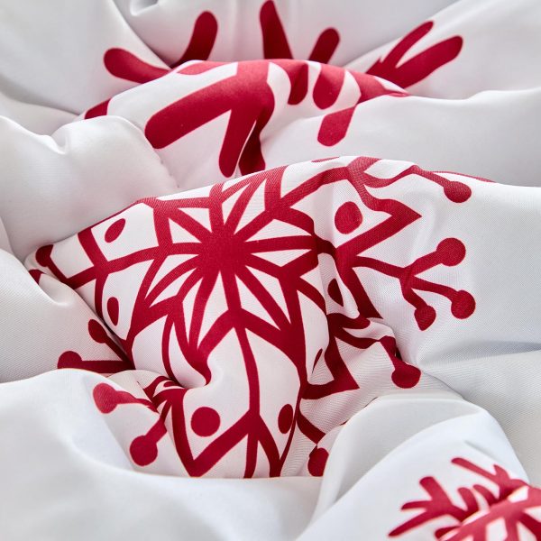 Snowflake Red Truck and Printed Christmas Quilt Set