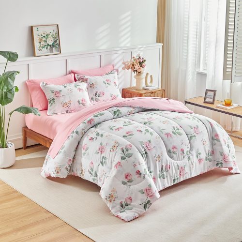 Romantic Countryside Pink Rose Floral Print Set