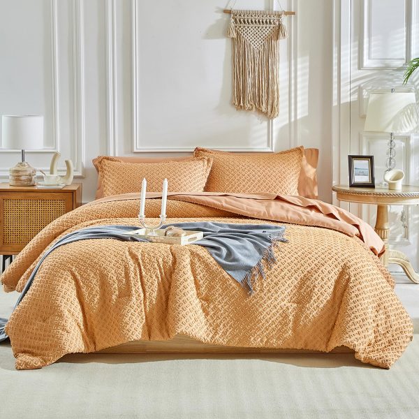 Peach-colored polka dot print set