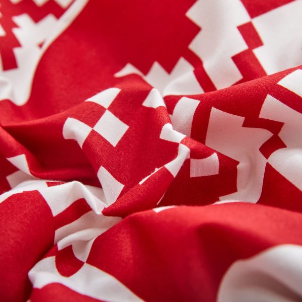 Red Nordic Snowflake Holiday Comfort Duvet Cover Set