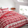 Red Nordic Snowflake Holiday Comfort Duvet Cover Set