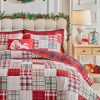 Red plaid and festive print patchwork