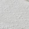 Floral-patterned white quilted comforter set