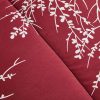 Burgundy and white botanical branch bedding set
