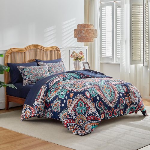 Navy Blue Paisley Print Suit