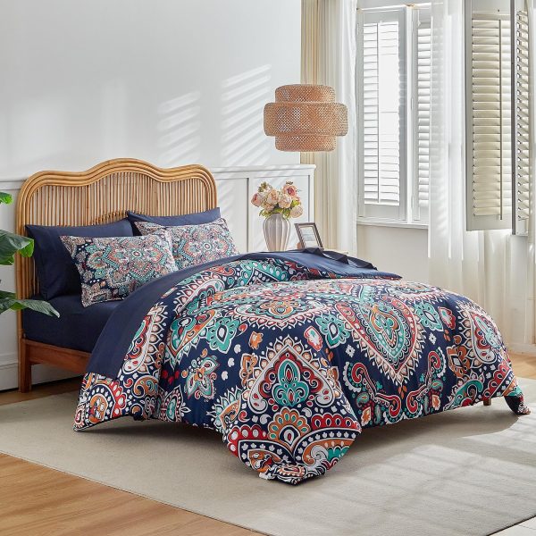 Navy Blue Paisley Print Suit