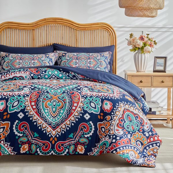 Navy Blue Paisley Print Suit