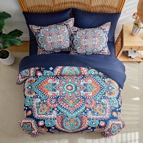 Navy Blue Paisley Print Suit