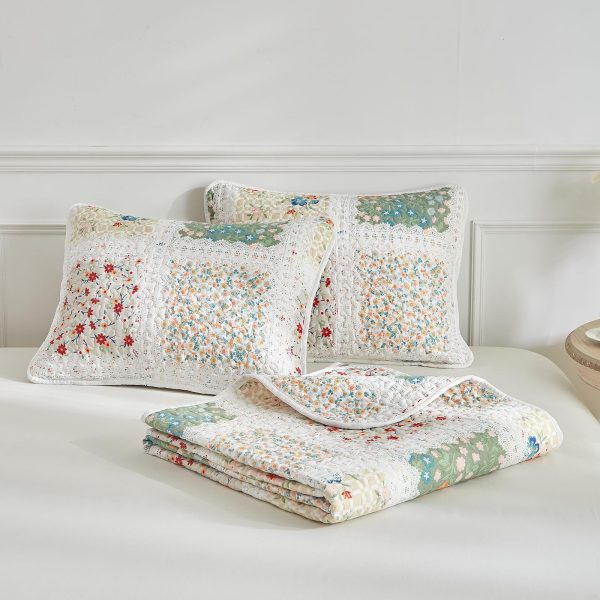 Patchwork floral duvet cover set
