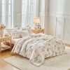 Soft and fluffy floral pattern wool duvet cover set