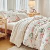 Soft and fluffy floral pattern wool duvet cover set