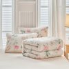 Soft and fluffy floral pattern wool duvet cover set