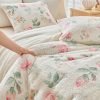 Soft and fluffy floral pattern wool duvet cover set